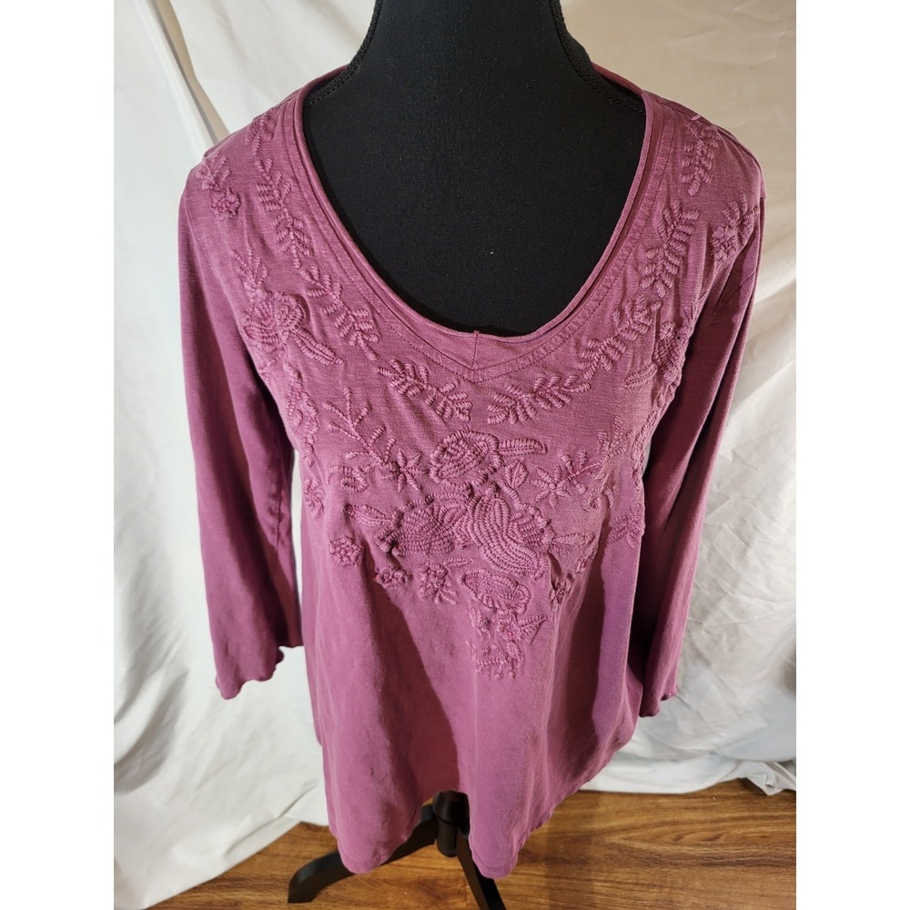Caite Hazel Tunic Top Kyla Seo Embroidered Karyn Long T Shirt Medium Pink Small